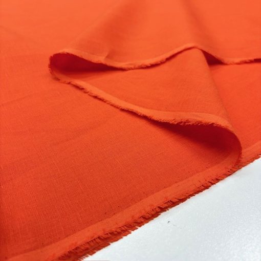 100% Keten Kumaş Orange YNS