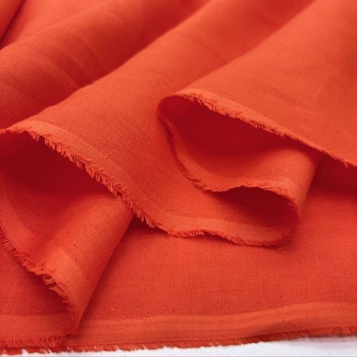 100% Keten Kumaş Orange YNS