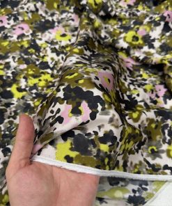 Pastel Çiçekli Pamuklu Filoş Viskon Kumaş YVZ