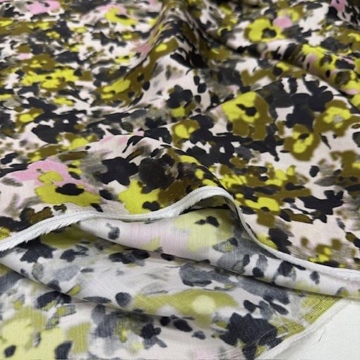 Pastel Çiçekli Pamuklu Filoş Viskon Kumaş YVZ