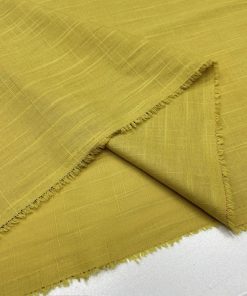 Soft Sarı Pamuklu Keten Kumaş YVZ