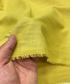 Soft Sarı Pamuklu Keten Kumaş YVZ