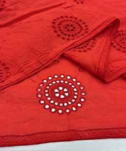 Açık Kırmızı Otantik Pamuk Fisto Kumaş YVZ