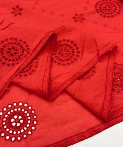 Açık Kırmızı Otantik Pamuk Fisto Kumaş YVZ