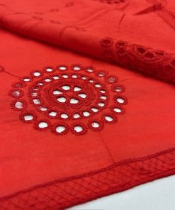 Açık Kırmızı Otantik Pamuk Fisto Kumaş YVZ