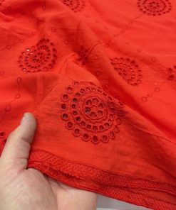 Açık Kırmızı Otantik Pamuk Fisto Kumaş YVZ