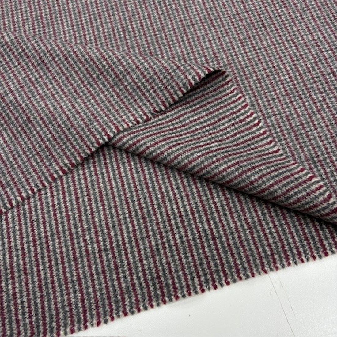 Bordo Gri %100 Yün Tweed Kumaş NDR