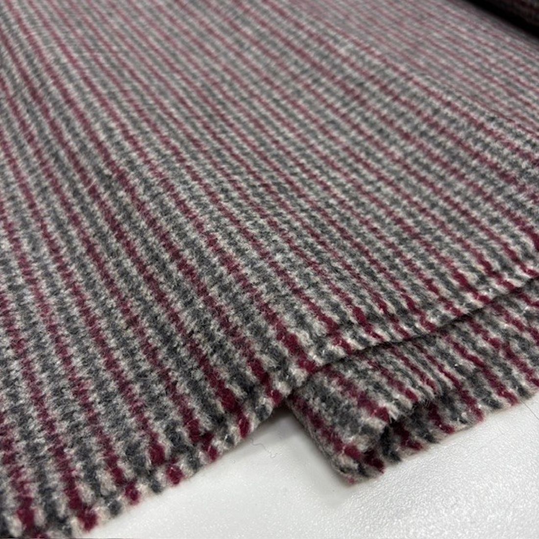 Bordo Gri %100 Yün Tweed Kumaş NDR