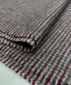 Bordo Gri %100 Yün Tweed Kumaş NDR