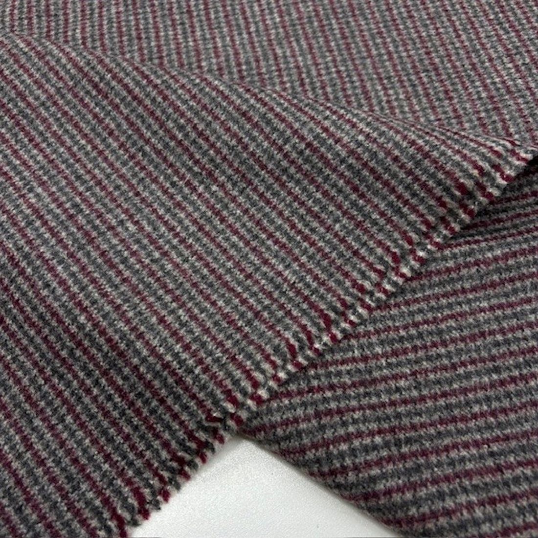 Bordo Gri %100 Yün Tweed Kumaş NDR