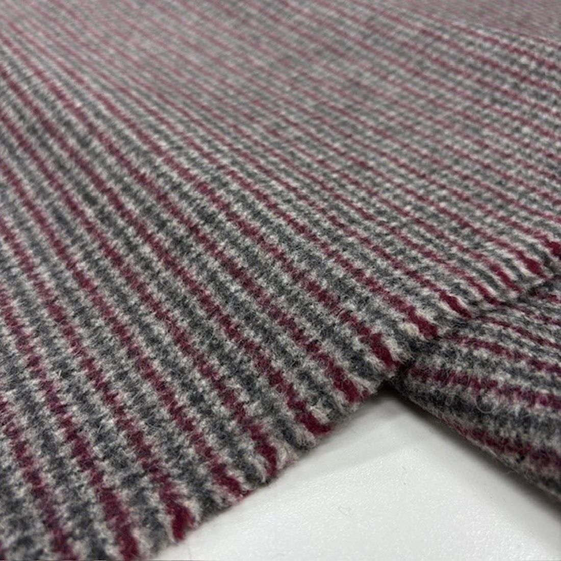Bordo Gri %100 Yün Tweed Kumaş NDR