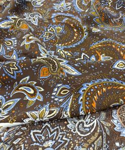 Etro Desenli Pamuk Viskon Kumaş Kahve