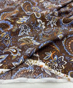 Etro Desenli Pamuk Viskon Kumaş Kahve