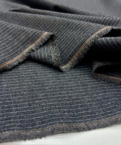 Gri Çizgili Gabardin Flanel Kumaş YVZ