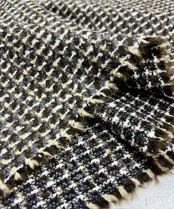 Gri Kahve Parıltılı Tweed Kumaş SRVT