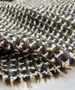 Gri Kahve Parıltılı Tweed Kumaş SRVT