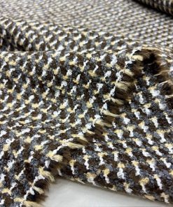 Gri Kahve Parıltılı Tweed Kumaş SRVT