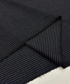Siyah Beyaz Çizgili Gabardin Flanel Kumaş YVZ