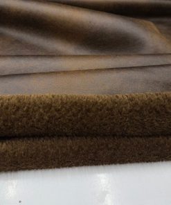 Vintage Deri Kürk Kumaş Kahve BYR