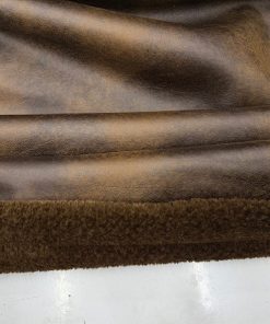 Vintage Deri Kürk Kumaş Kahve BYR