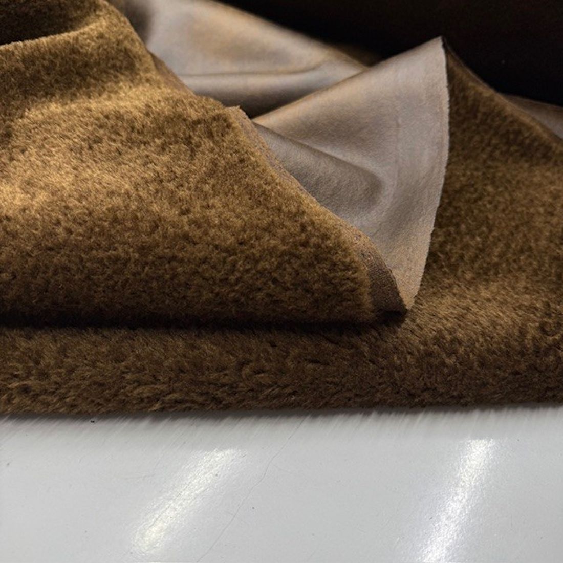 Vintage Deri Kürk Kumaş Kahve BYR