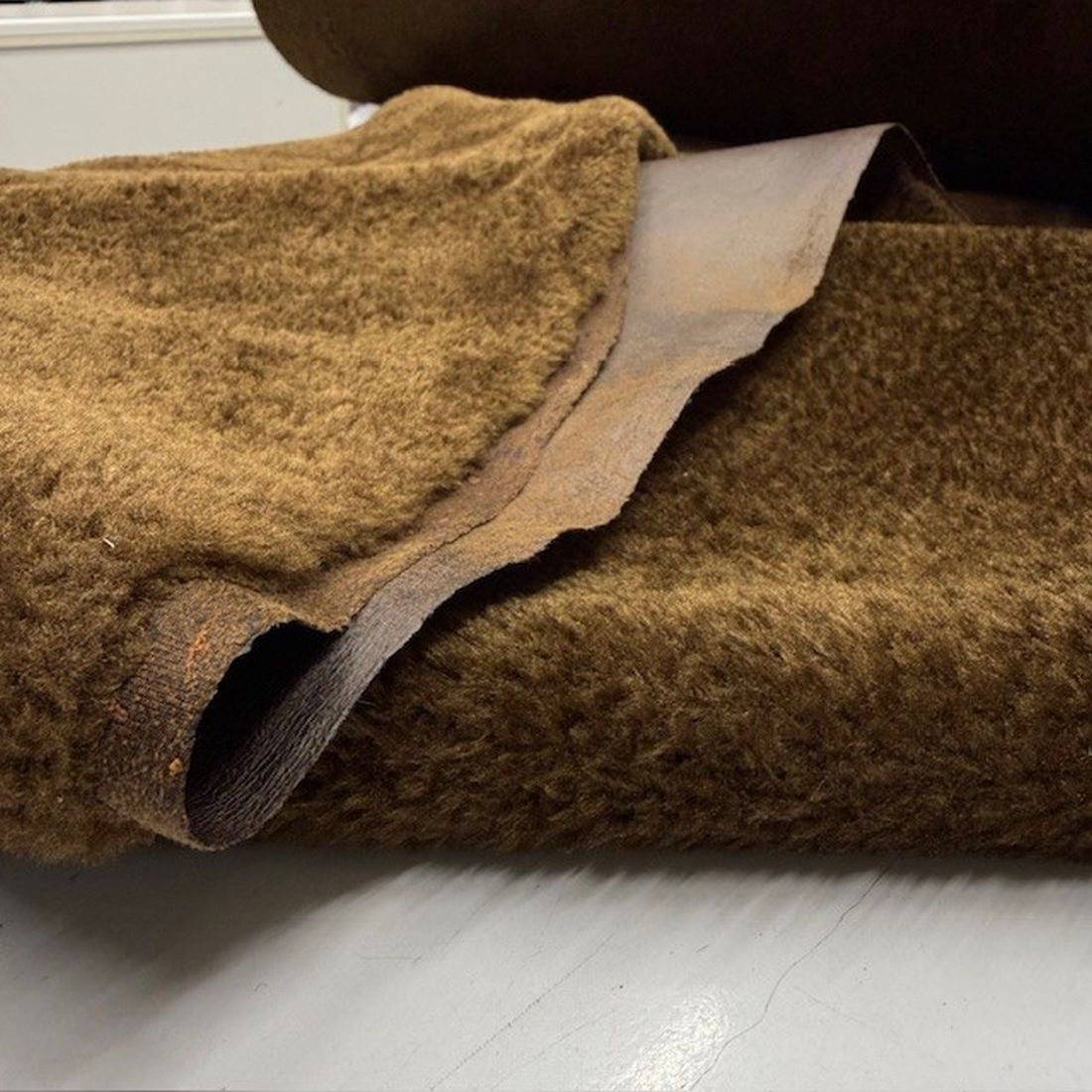 Vintage Deri Kürk Kumaş Kahve BYR