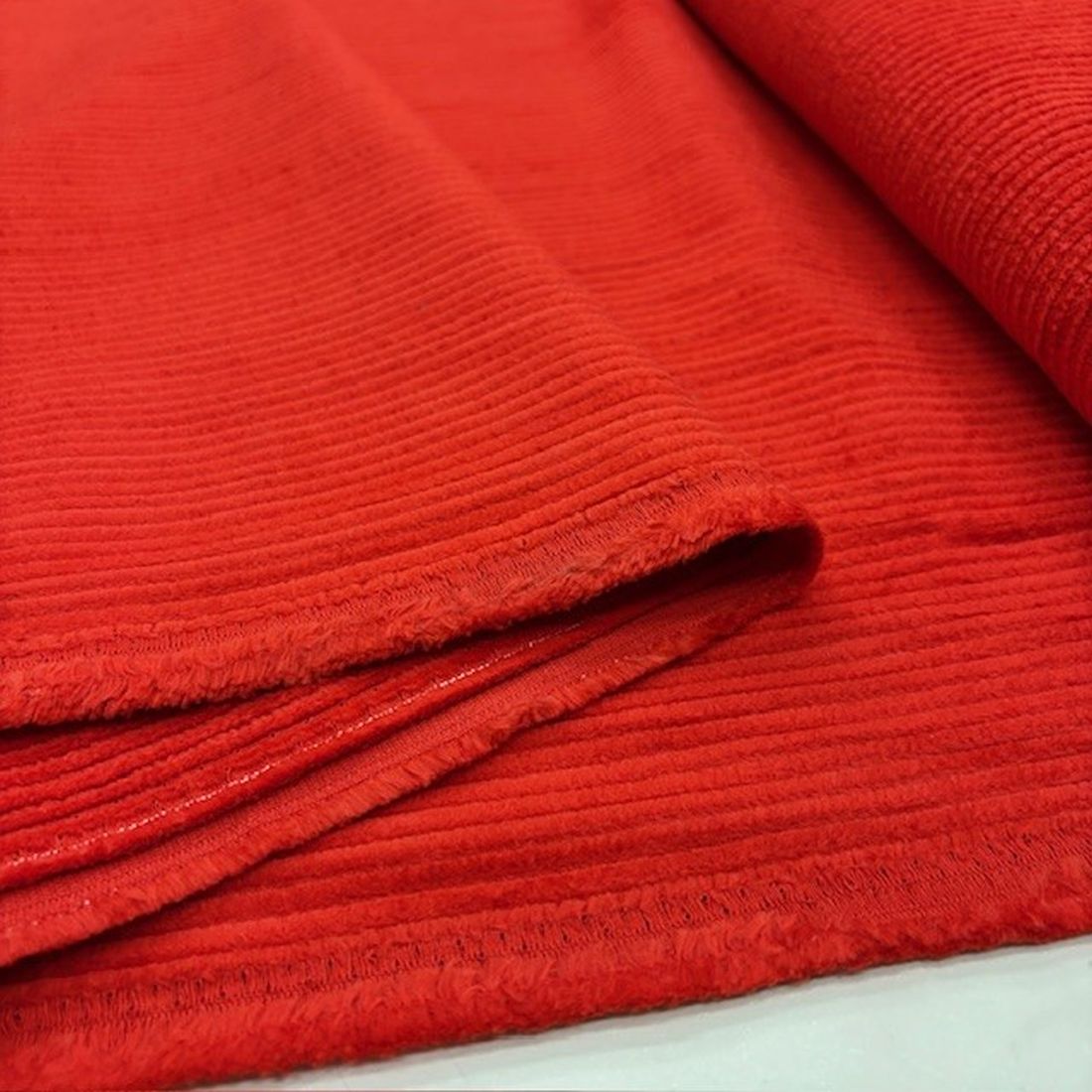 Zara Fitilli Koton Kadife Kumaş Açık Kırmızı YVZ