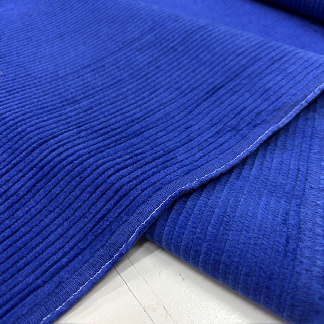 Zara Fitilli Koton Kadife Kumaş Saks Mavisi YVZ