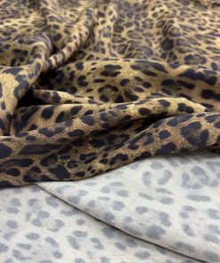 Zara Kahverengi Leopar İpeksi Cupro Kumaş YNS