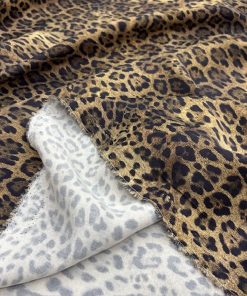 Zara Kahverengi Leopar İpeksi Cupro Kumaş YNS