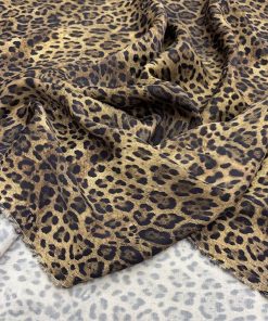 Zara Kahverengi Leopar İpeksi Cupro Kumaş YNS