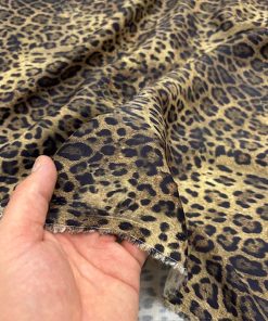 Zara Kahverengi Leopar İpeksi Cupro Kumaş YNS