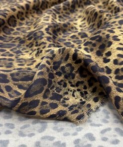Zara Kahverengi Leopar İpeksi Cupro Kumaş YNS