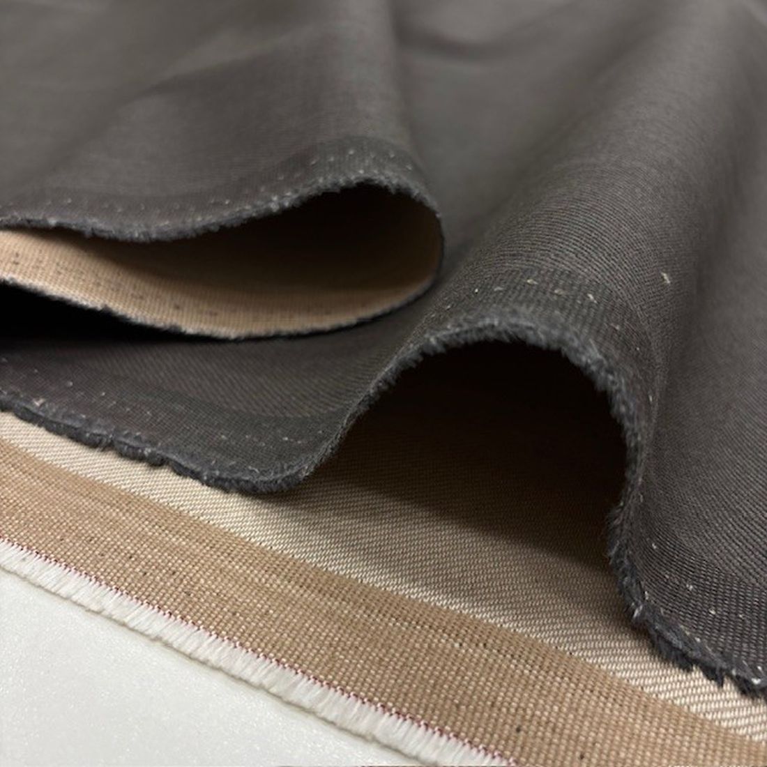 Antrasit Bej 100% Pamuk Denim Kumaş YNS