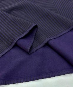 Çift Taraflı Ekoseli İtalyan Kaşe Kumaş Mor YVZ