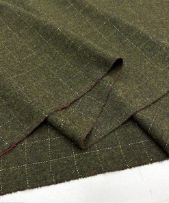 Haki Ekoseli Yumuşak Flanel Kumaş SRVT