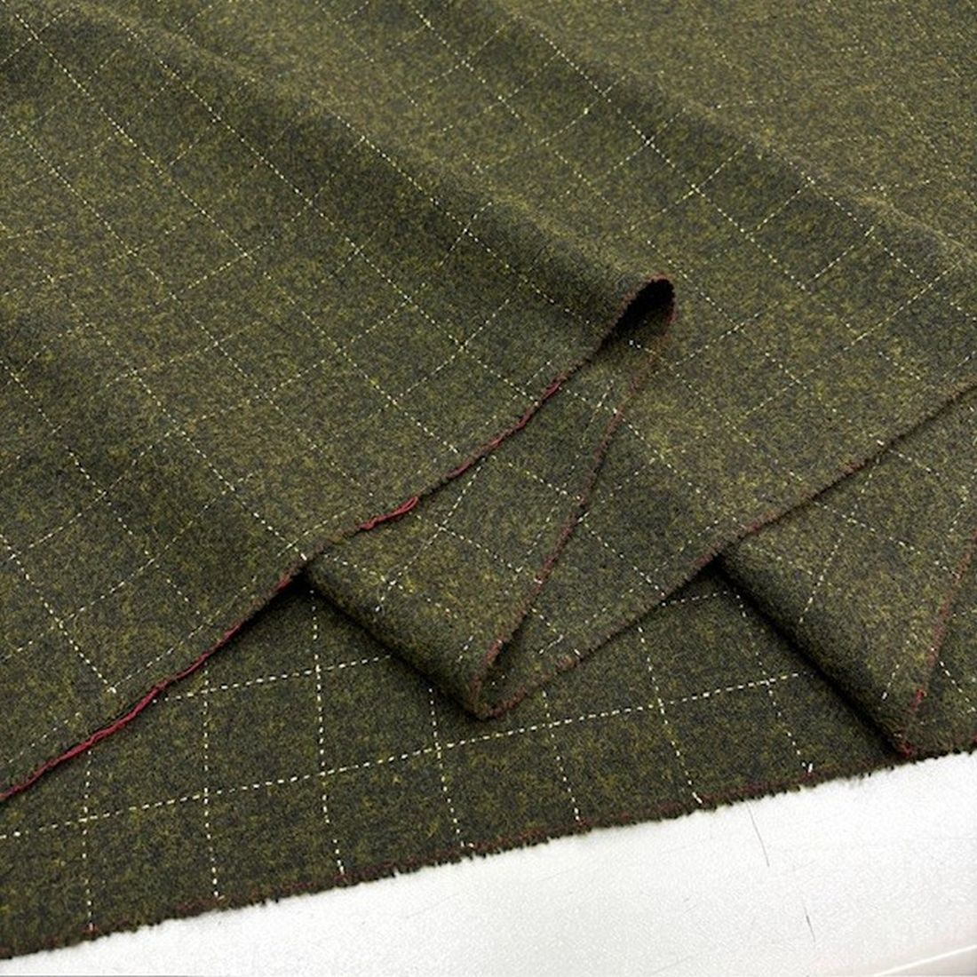 Haki Ekoseli Yumuşak Flanel Kumaş SRVT