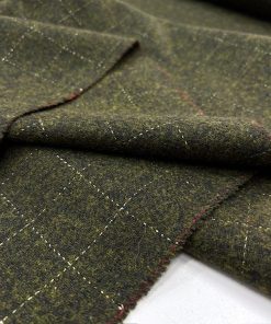 Haki Ekoseli Yumuşak Flanel Kumaş SRVT