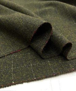 Haki Ekoseli Yumuşak Flanel Kumaş SRVT
