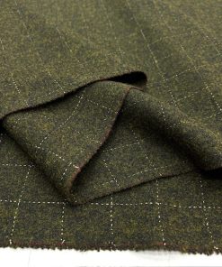 Haki Ekoseli Yumuşak Flanel Kumaş SRVT
