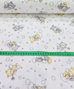 Çiften Bebek Bulut Desenli Pazen Kumaş