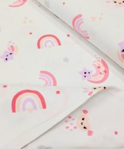 Çiften Gökkuşağı Desenli Pazen Kumaş Ayt