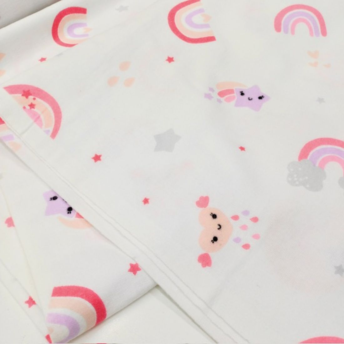 Çiften Gökkuşağı Desenli Pazen Kumaş Ayt