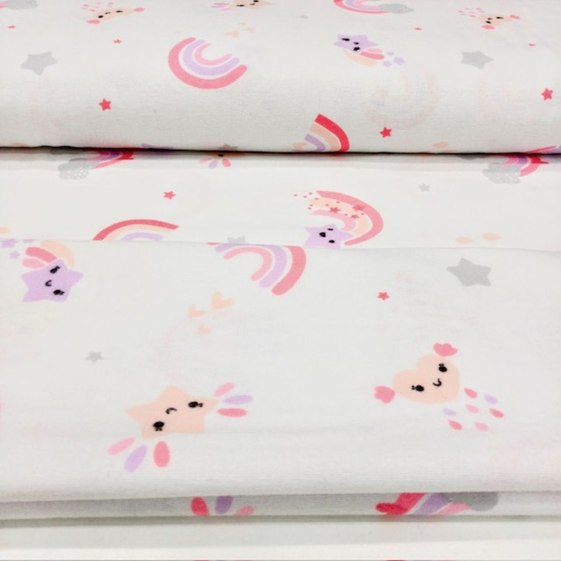 Çiften Gökkuşağı Desenli Pazen Kumaş Ayt