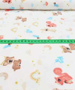 Çiften Minik Geyik Desenli Pazen Kumaş