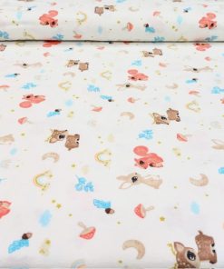 Çiften Minik Geyik Desenli Pazen Kumaş