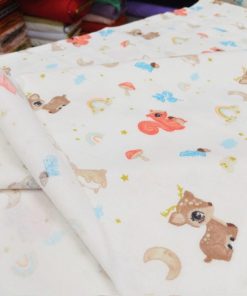 Çiften Minik Geyik Desenli Pazen Kumaş