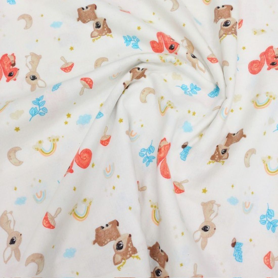 Çiften Minik Geyik Desenli Pazen Kumaş