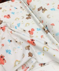 Çiften Minik Geyik Desenli Pazen Kumaş