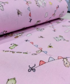 Çiften Minik Hayvanlı Pazen Pembe S1AYT